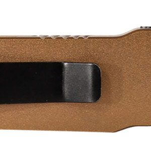 Templar Knife MAAB321 Premium LW  Slim 8.09" OTF Drop Point Plain Black Oxide Stonewashed Powdered D2 Steel Blade, 4.93" Bronze Anodized Aluminum Handle