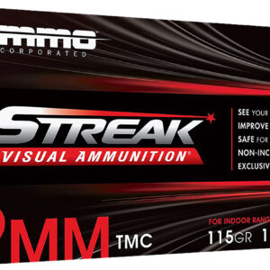 Ammo Inc 9115TMCSTRKRED50 Streak Visual (RED)  9mm Luger 115gr Total Metal Case 50 Per Box/20 Case