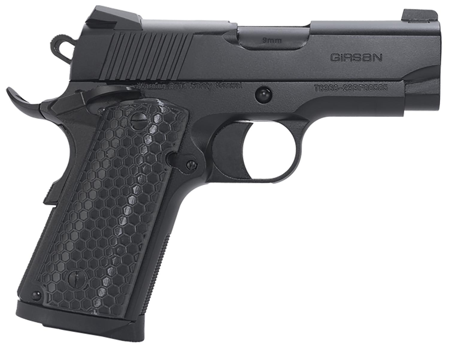 EAA GIRSAN 392050 MC1911 SC Untouchable Sub-Compact Frame 45 ACP 6+1 3.40" Black Steel Barrel, Black Serrated Steel Slide & Frame w/Beavertail, Black Polymer Grip - Ark-La-Tex Armory