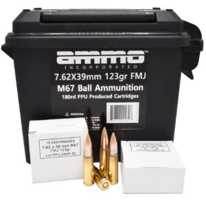 Ammo Inc 762X39123FMJ-B180 Incorporated  7.62x39mm 123gr Full Metal Jacket/180rds