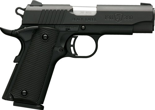 BROWNING 1911-380 BLACK LABEL - COMPACT 3.62"FS 8RD BLACK/SYN - Ark-La-Tex Armory