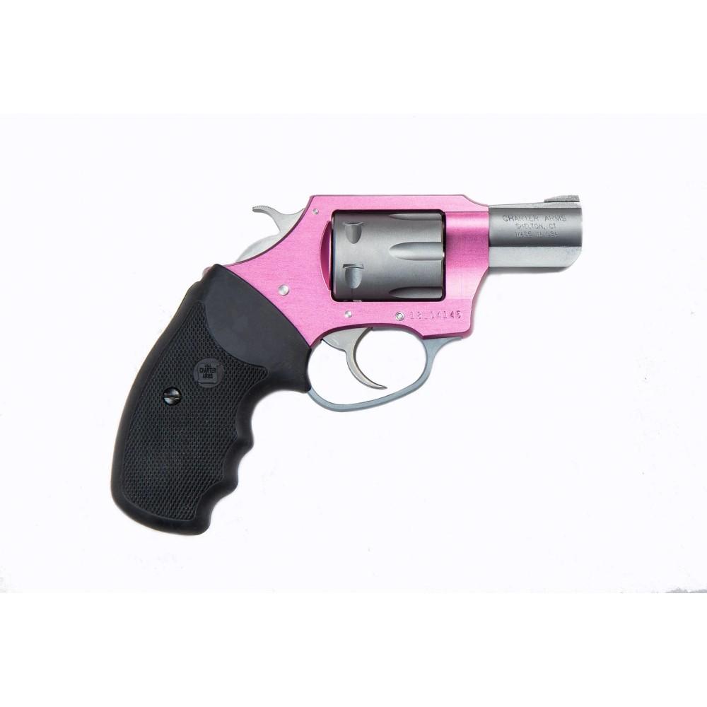 Charter Arms Pink Lady Handgun .22 LR 8rd Capacity 2" Barrel Pink with Full Size Black Grip - Ark-La-Tex Armory