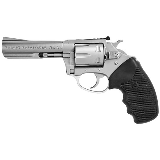 Charter Arms 73542 Mag Pug Target Large 357 Mag, 5 Shot 4.20″ Matte Stainless Steel Barrel, Cylinder & Frame w/Black Finger Grooved Rubber Grip